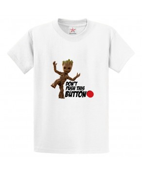 Don't Push This Button Cute Plant Cartoon Unisex Kids and Adults T-Shirt for Sci-fi Movie fans